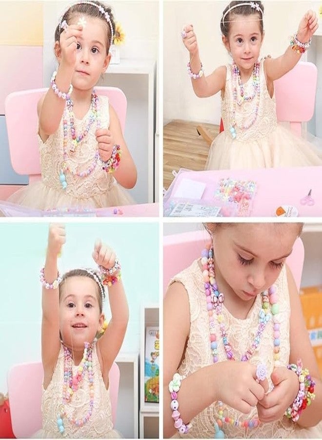 MATSON Plastic Beads for Kids Crafts Children's Jewelry Making Kit DIY Bracelets Necklace Hairband and Rings Craft Kits Birthday for 4, 5, 6, 7-Year-Old Little Girls(DIYBeadsSet-2) Multicolor - Image 5